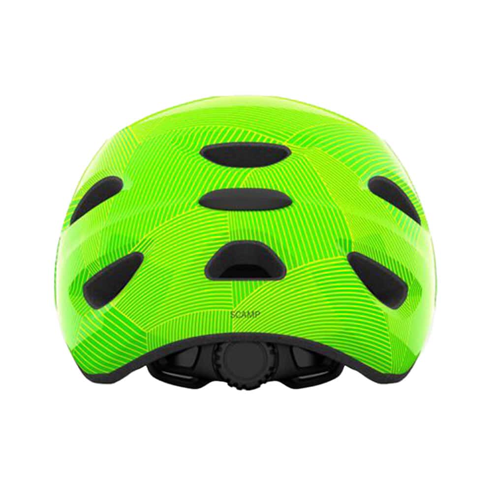 giro scamp youth helmet green lime lines back