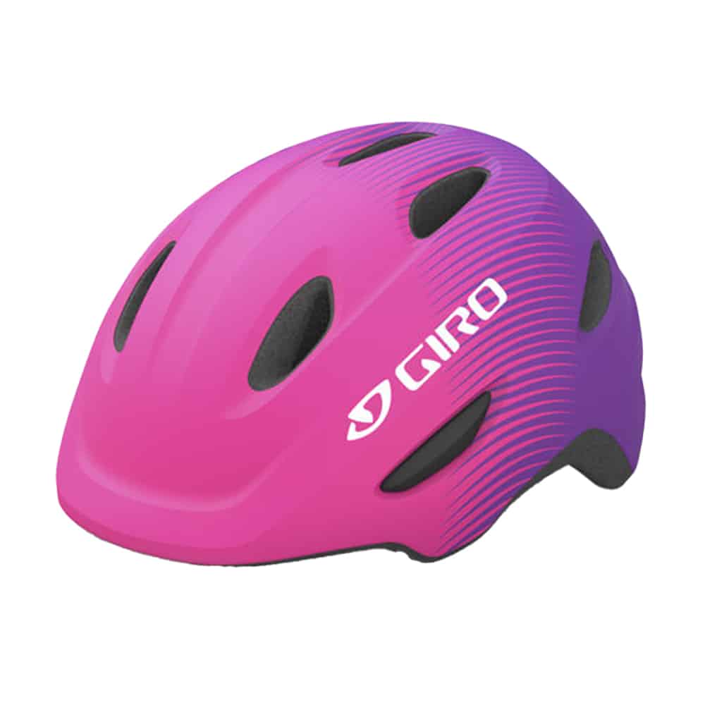 giro scamp youth helmet matte bright pink purple fade hero